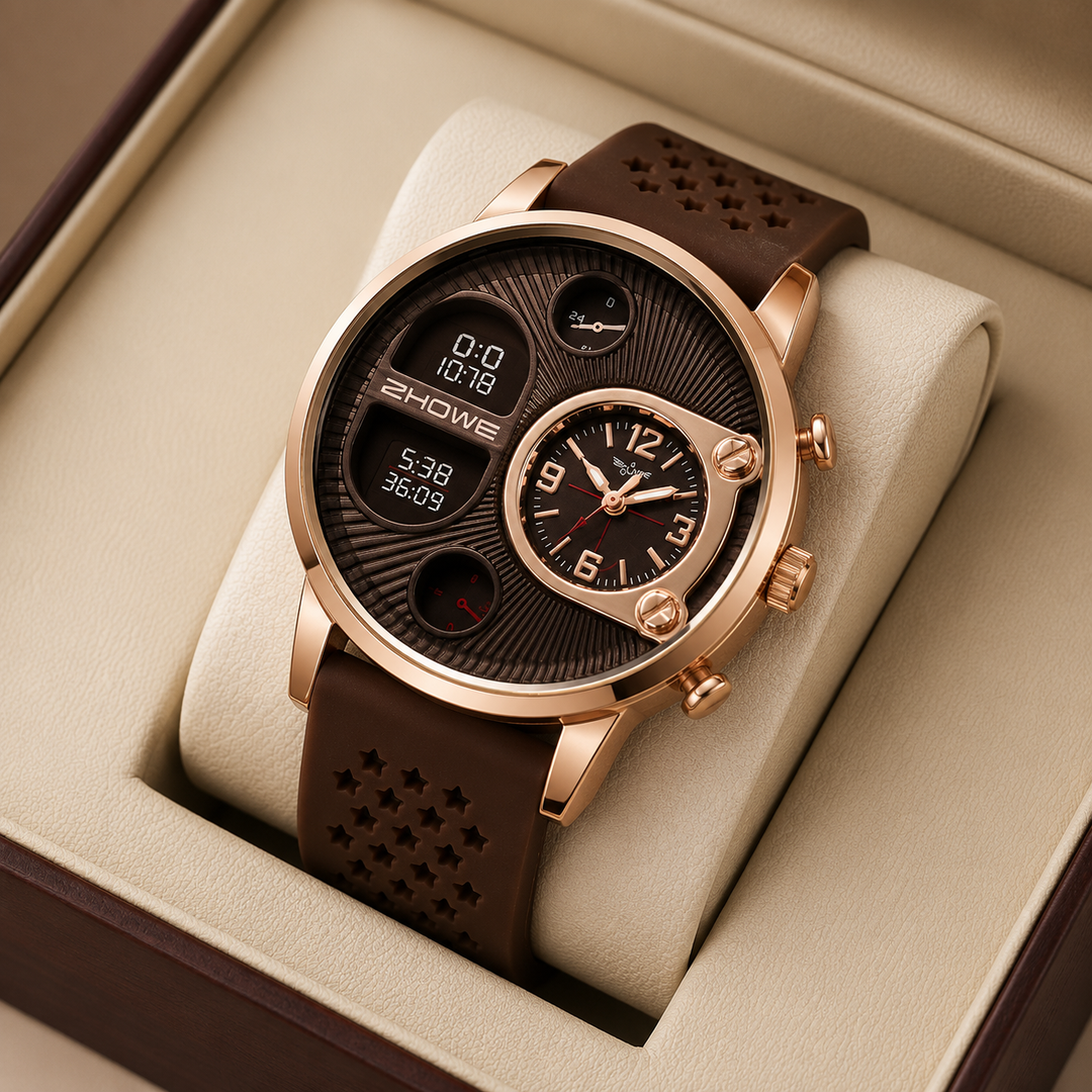 Simple yet stylish unisex quartz watch, minimalist round dial, and soft silicone strap, perfect for a casual look.