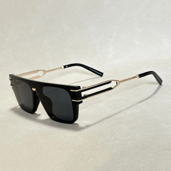 Lightweight unisex shield sunglasses featuring a bold angular design for a contemporary look.
