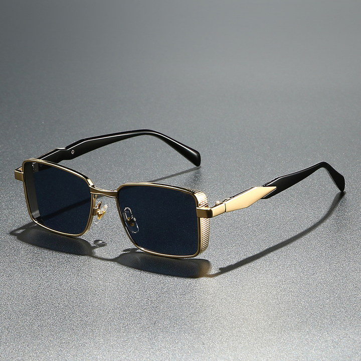 Unisex modern square frame sunglasses with alloy frame, offering UV eye protection. Stylish summer accessory.