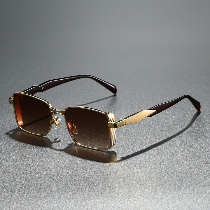 Modern square unisex sunglasses with durable alloy frame. Provides essential UV eye protection for outdoor activities.