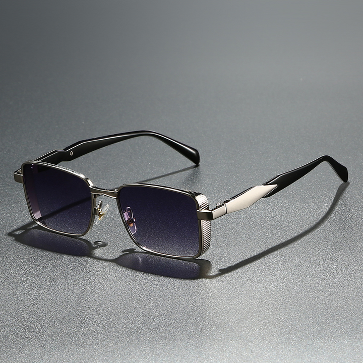 Unisex modern square sunglasses, perfect for stylish outdoor summer wear. Features UV eye protection & sleek design.