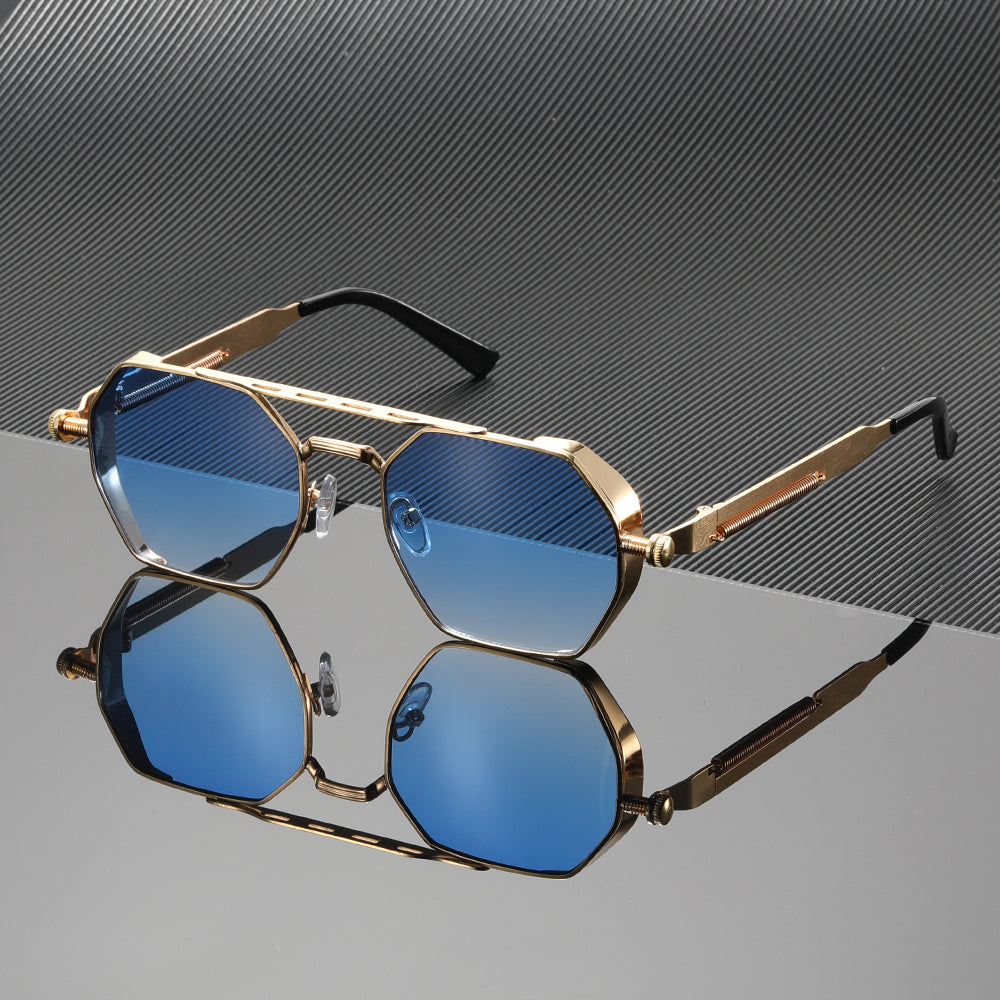 Unisex modern fashion sunglasses, blending a durable metal frame with chic gradient lenses and UV400 safeguard.