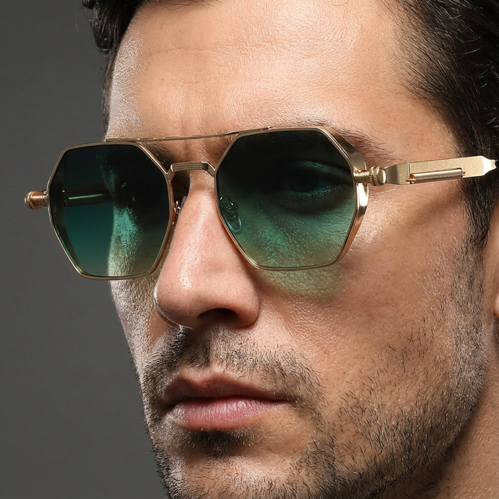 Fashionable unisex sunglasses featuring a durable metal frame and stylish gradient lenses for UV400 eye protection.