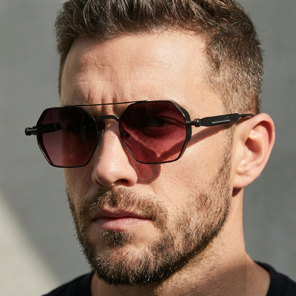 Stylish modern sunglasses, unisex design, featuring a sturdy metal frame, gradient lenses, and UV400 protection.