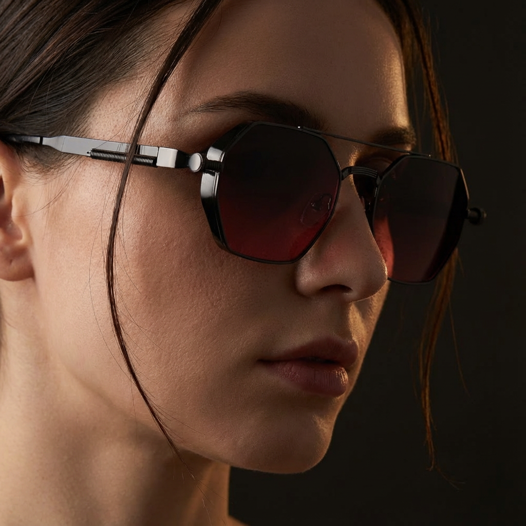 Sleek unisex eyewear: modern metal frame sunglasses with gradient lenses, providing crucial UV400 protection.