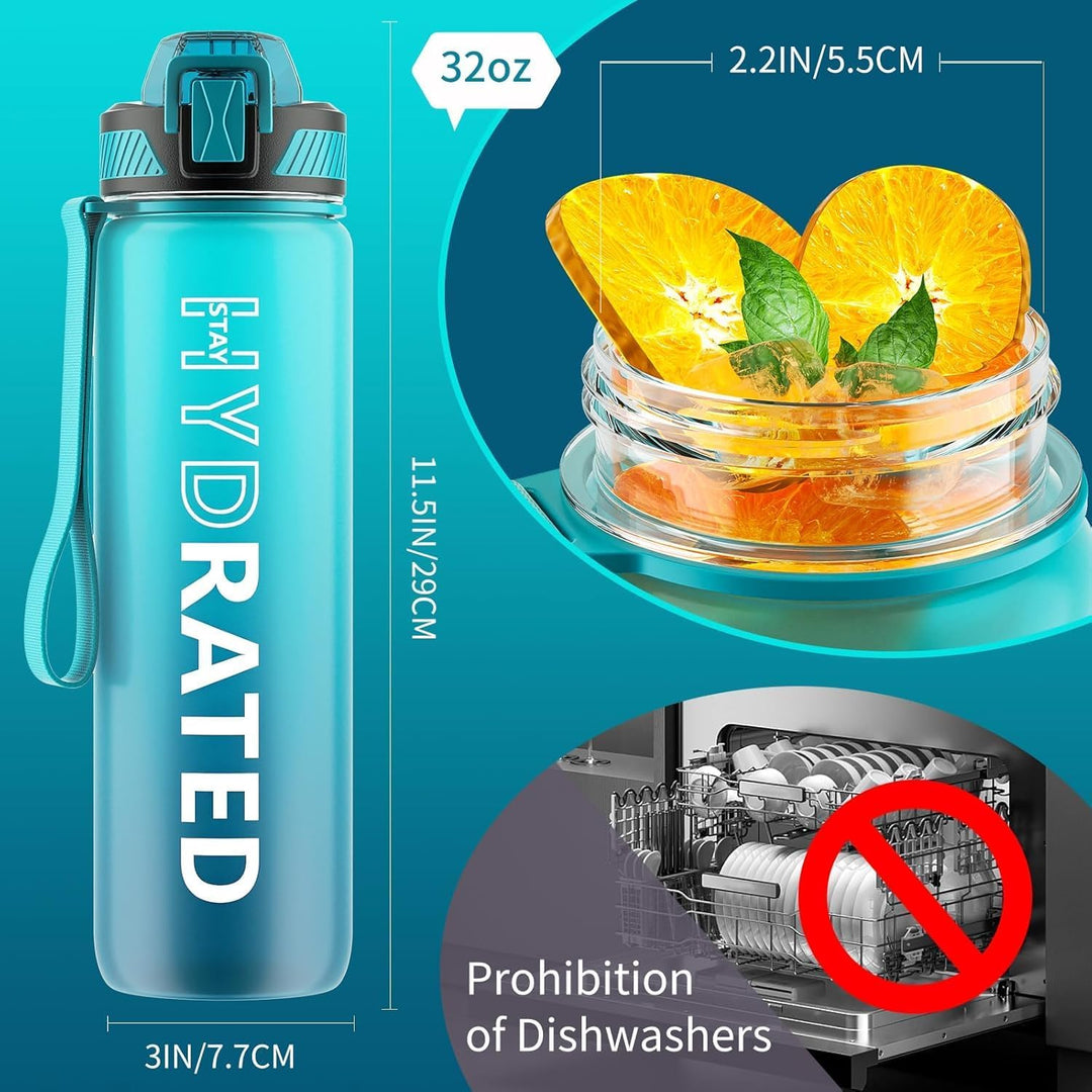 Hydrate smarter: reusable, BPA-free straw bottle for sports, gym & daily motivation.