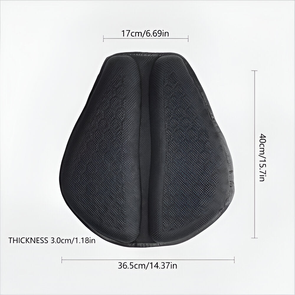 Breathable, non-slip motorcycle gel seat pad for enhanced rider comfort on long journeys.
