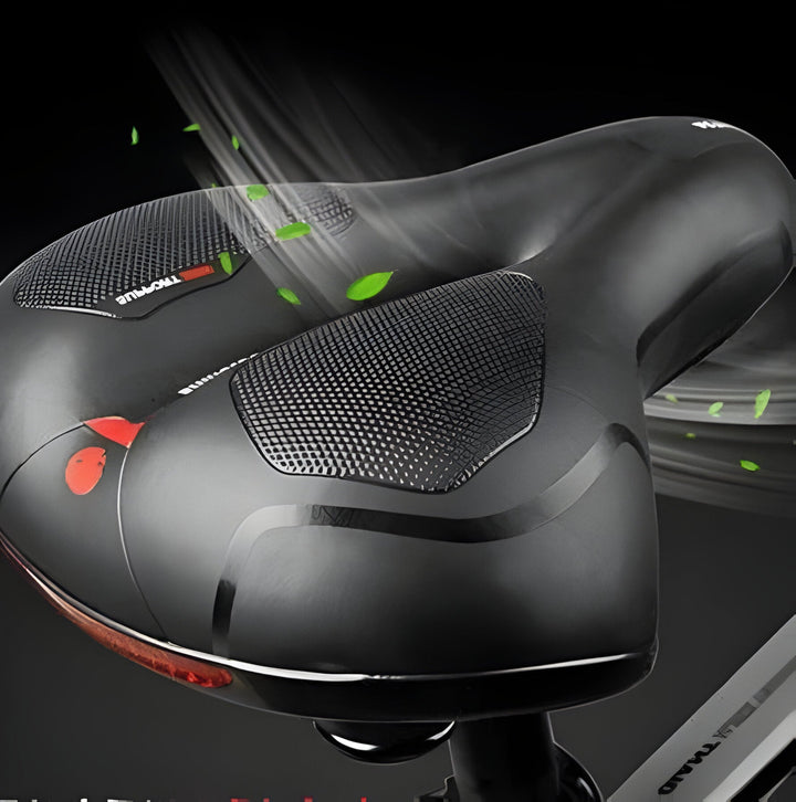 Durable cycling accessory: comfort shock-absorbing bicycle saddle for mountain biking.