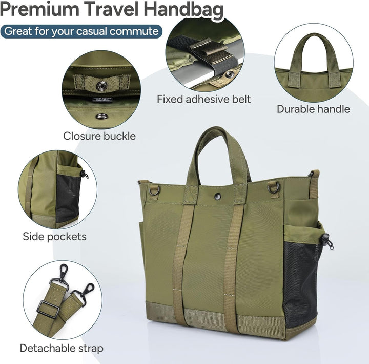 Everyday carry laptop tote bag, unisex design, fits 15.6" notebook. Perfect for travel & work.