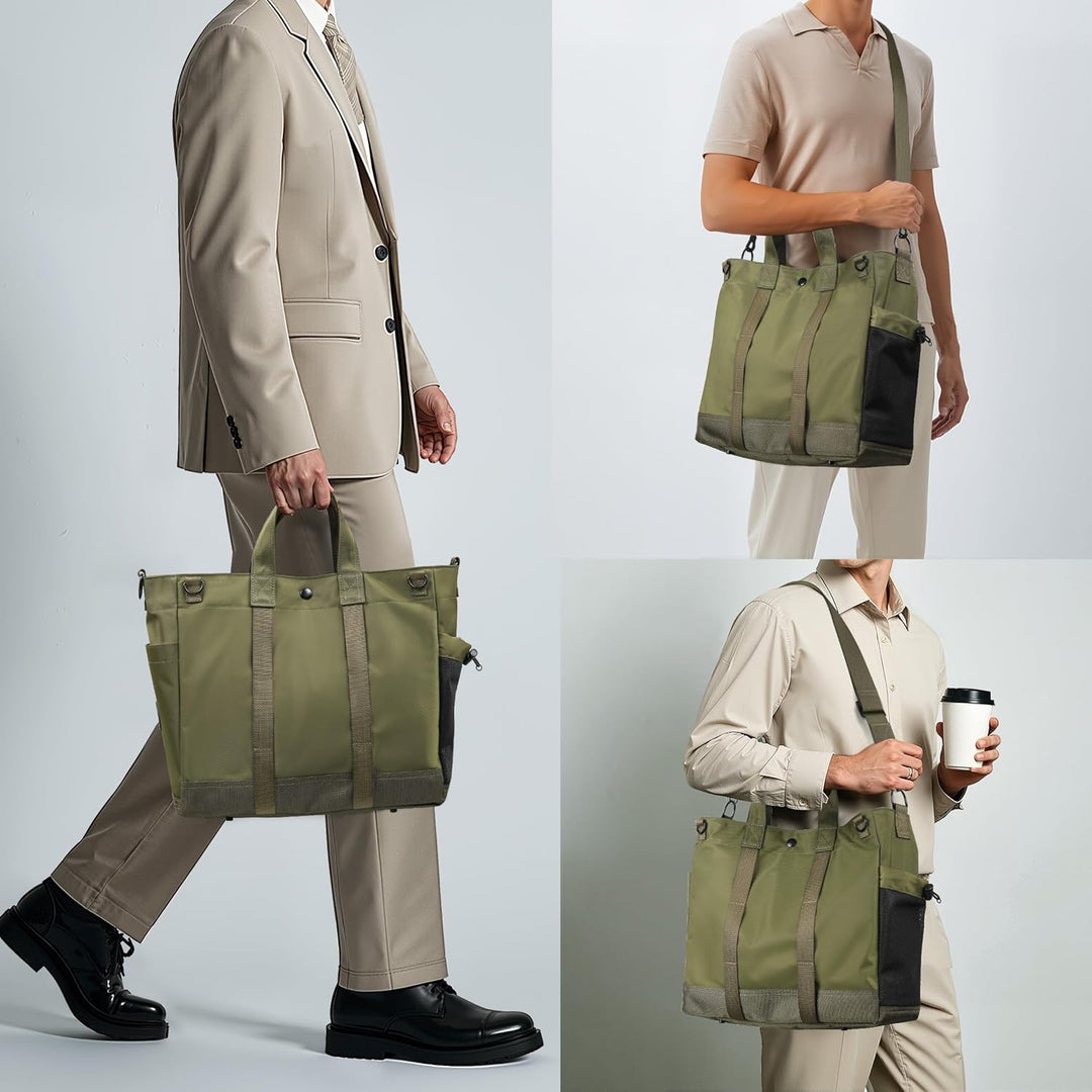 MetroCarry organized laptop tote. Secure 15.6" laptop compartment for professional everyday carry.