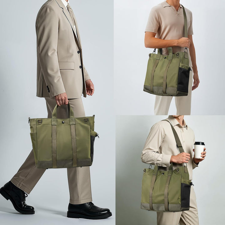 MetroCarry organized laptop tote. Secure 15.6" laptop compartment for professional everyday carry.
