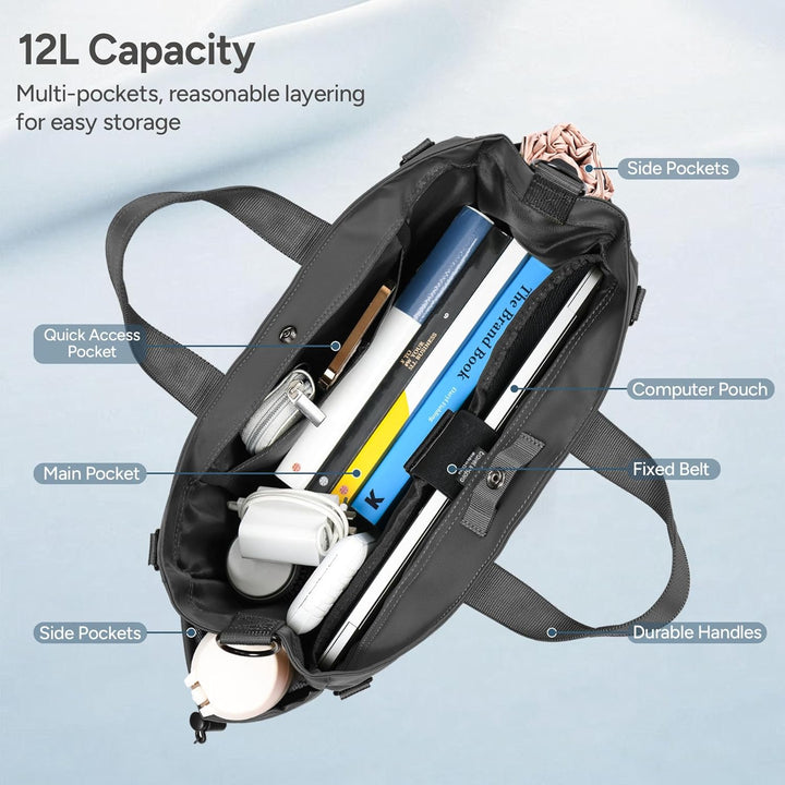 Versatile 15.6" laptop tote bag, a unisex work and travel solution with adjustable strap.