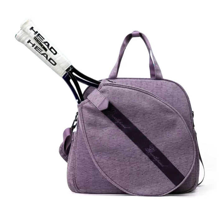 Green, purple, white & black tennis & padel racket bag. Durable sports gear bag for rackets & accessories.