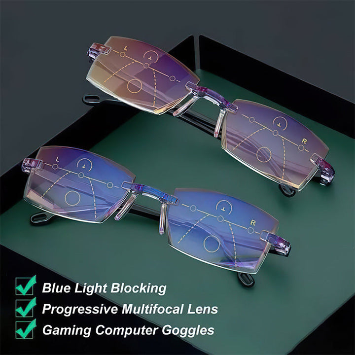 Lightweight unisex multifocal reading glasses, durable for daily use & clear vision.