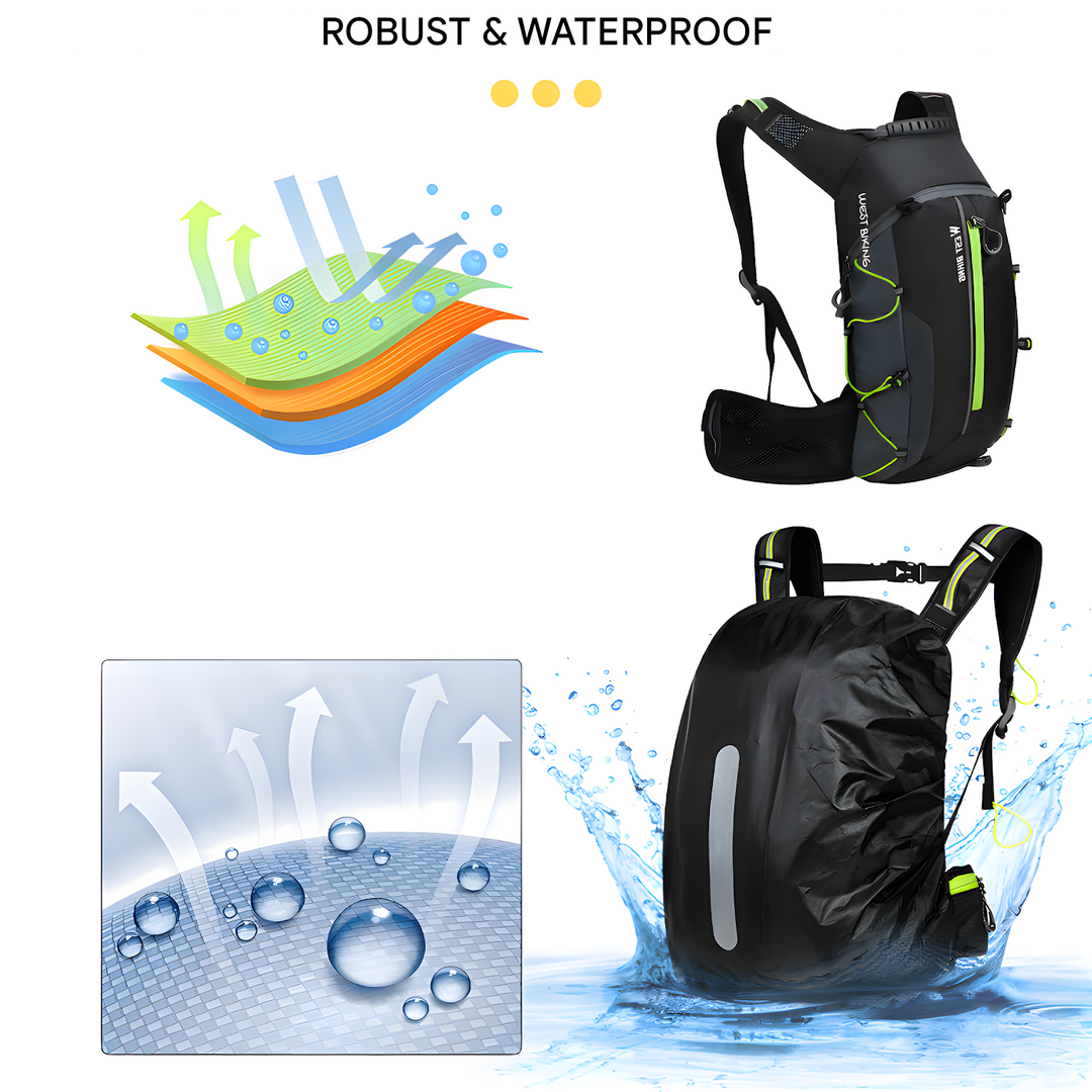 Adjustable unisex hydration backpack, providing comfort and stability for all body types.