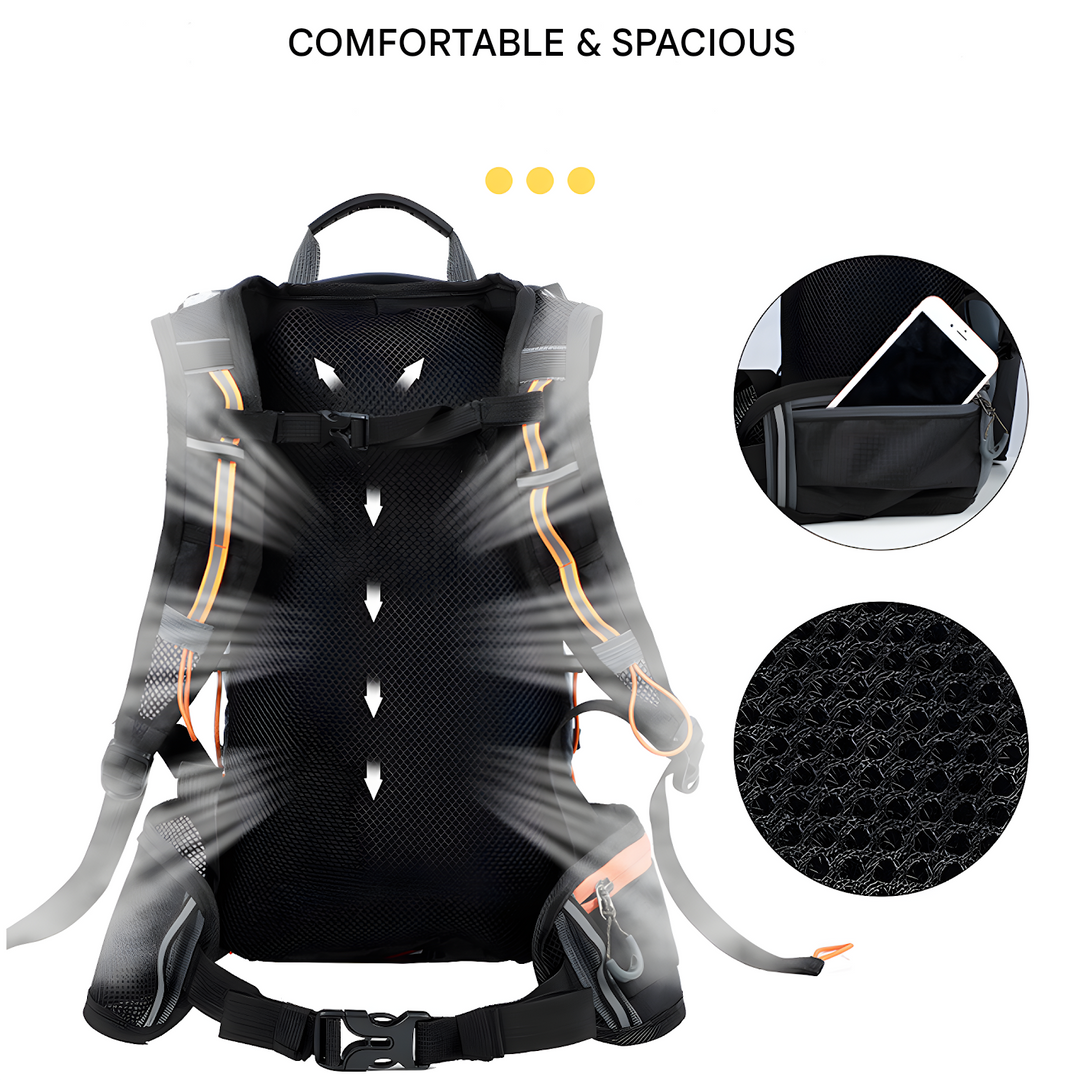 Ergonomic outdoor hydration backpack, designed for maximum comfort during intense activities.