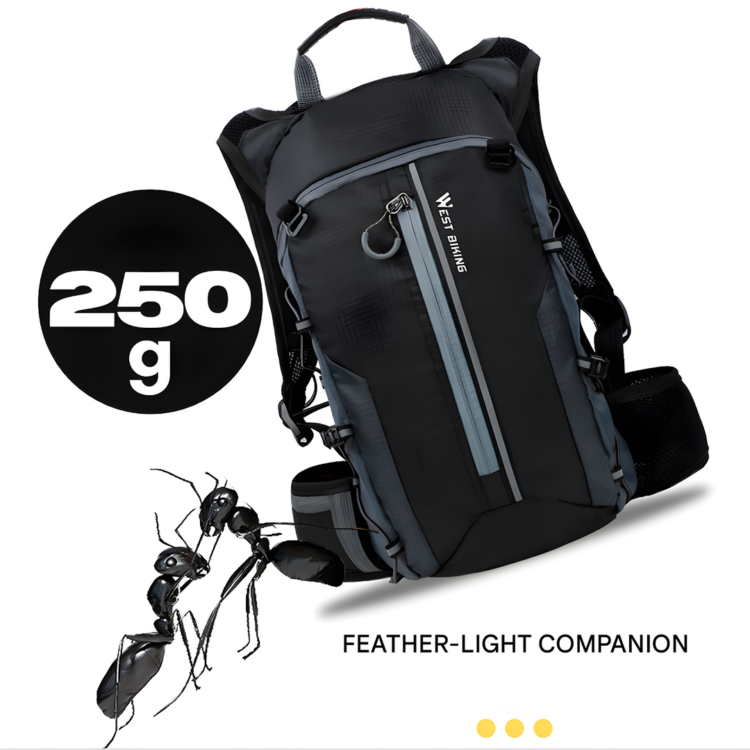 Robust adventure hydration backpack, built with durable materials for rugged outdoor use.