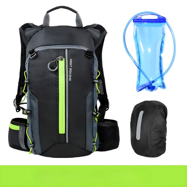 Compact climbing hydration pack, offering secure fit & quick access to water during ascents.