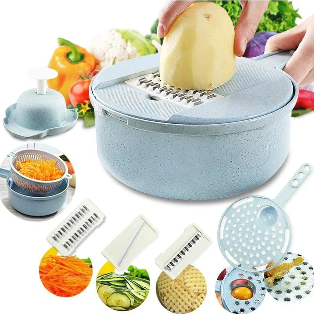 Efficient vegetable slicer & chopper in action, ideal for meal prep. A must-have kitchen gadget for home cooking.