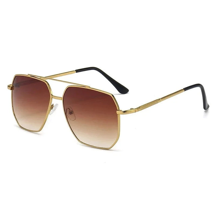 Fashionable unisex model wearing Mystic Edge aviator sunglasses, chic eyewear with UV protection.