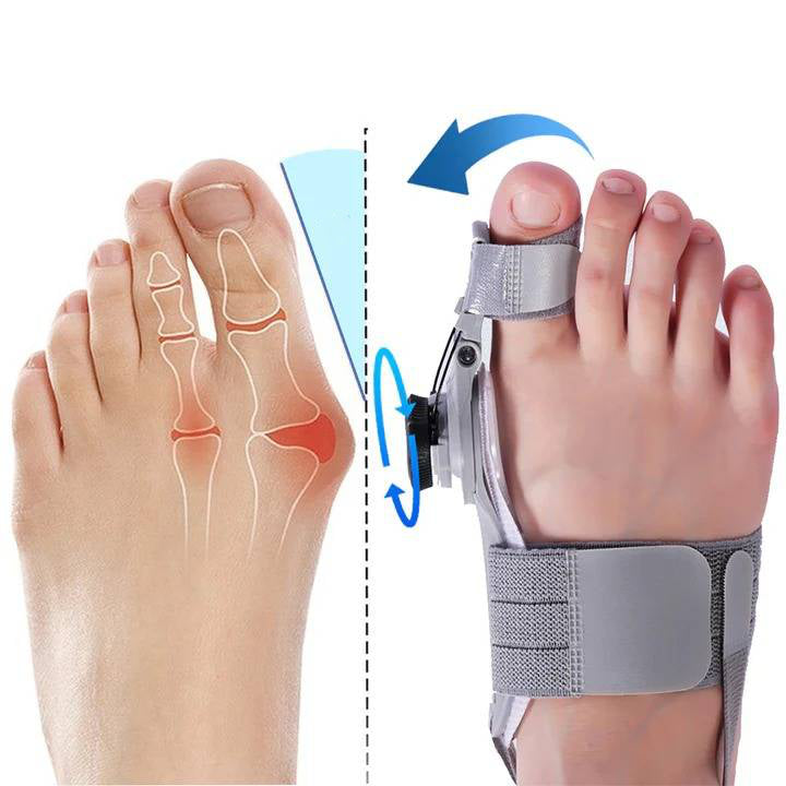 Soft silicone bunion corrector toe spacer for comfortable day & night foot pain relief.
