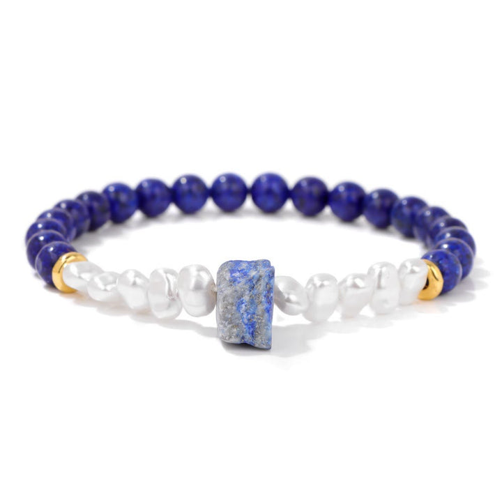 Elegant beaded gemstone bracelet, Eline model, with a natural, sophisticated look.