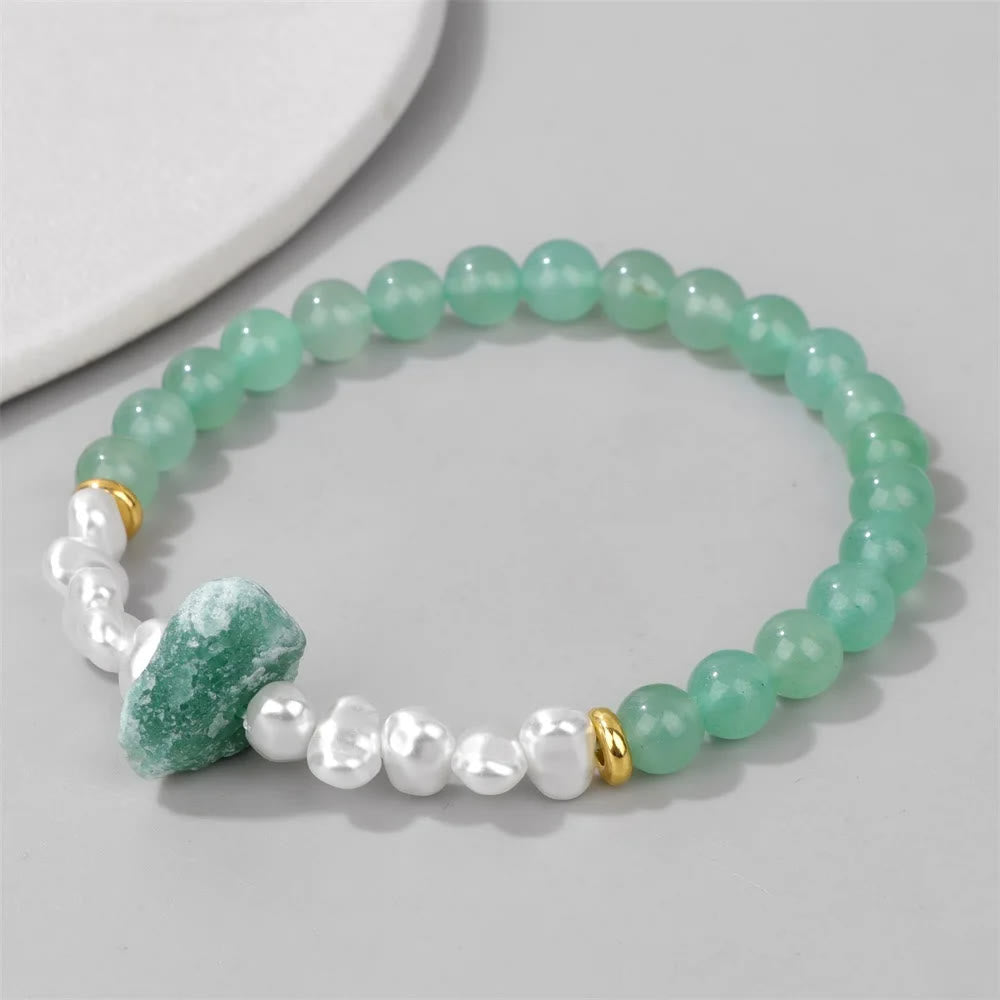 Dainty elastic gemstone bracelet, natural crystals for spiritual well-being.