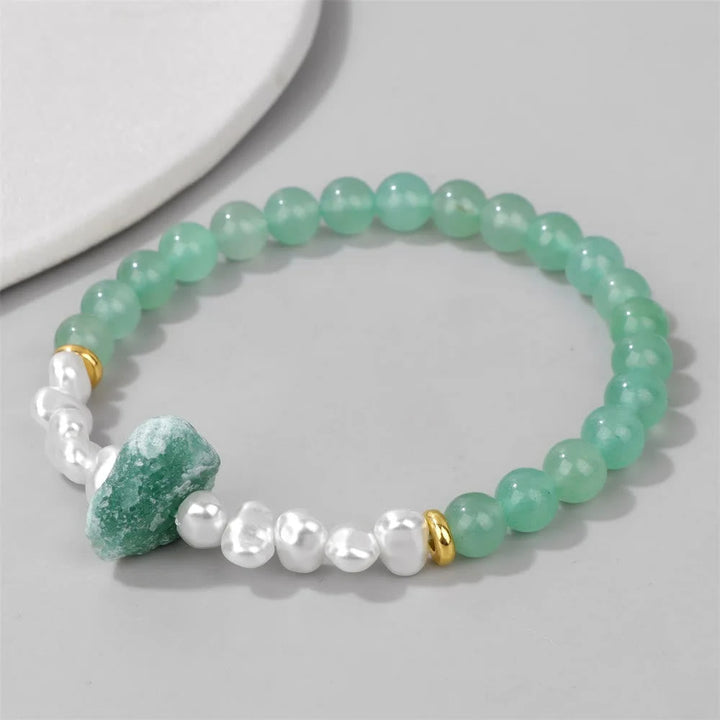 Dainty elastic gemstone bracelet, natural crystals for spiritual well-being.
