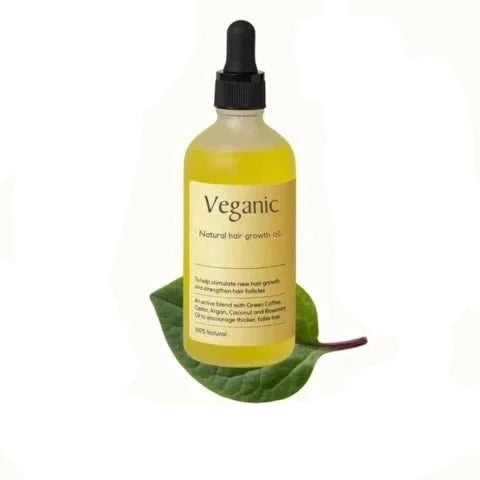 Organic Hair Growth Oil with natural ingredients. Boosts hair strength, reduces breakage, for shiny, fuller hair.
