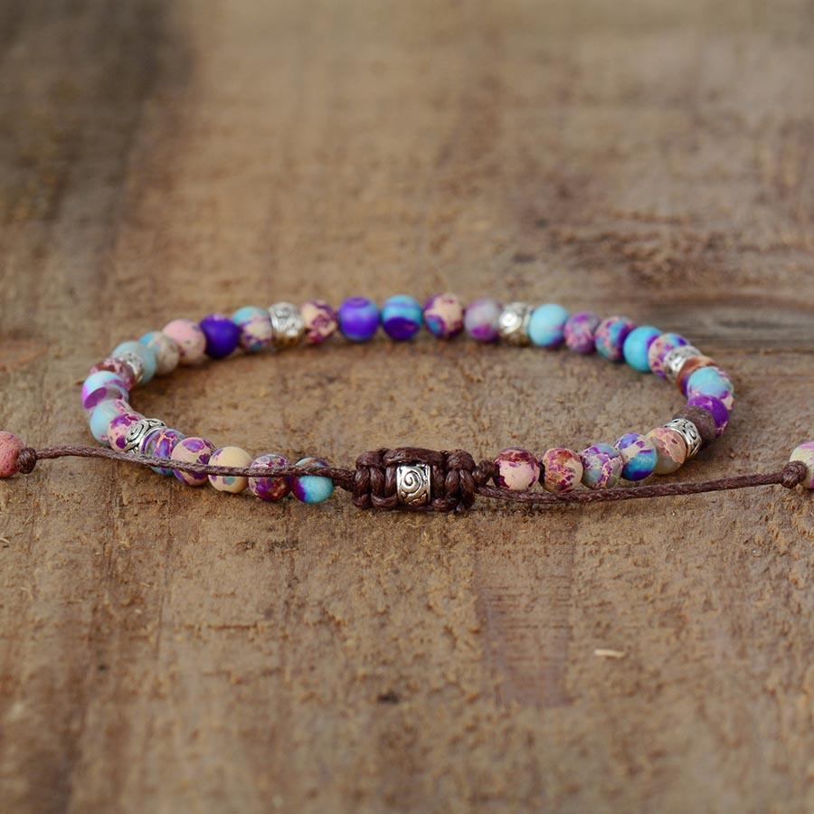 Elegant unisex jasper energy bracelet, handmade jewelry for stress relief