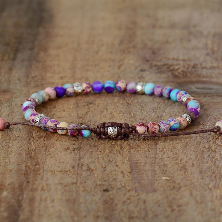 Elegant unisex jasper energy bracelet, handmade jewelry for stress relief