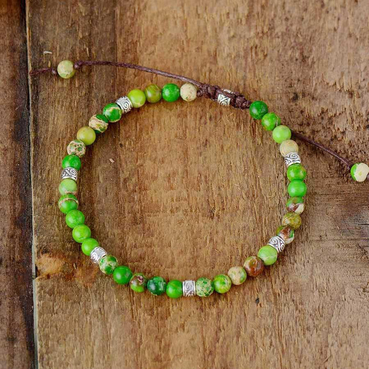 Vibrant natural jasper stone bracelet, unisex design for energy and spiritual growth