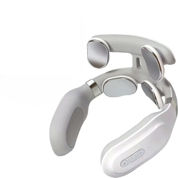 Unisex neck & shoulder massager with heat & vibration therapy for muscle relaxation & pain relief.