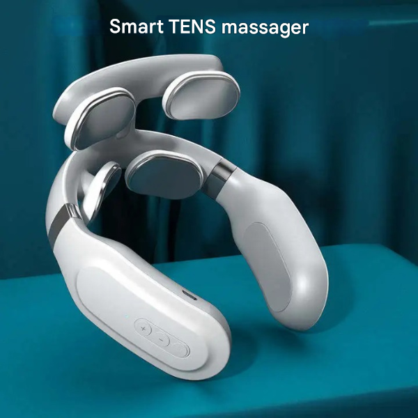 Unisex therapeutic neck & shoulder massager with heat & vibration for cervical relief & ultimate muscle relaxation.