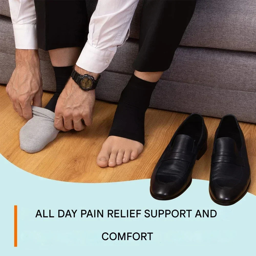 Active wear neuropathy relief compression ankle socks for men & women, enhancing foot support.