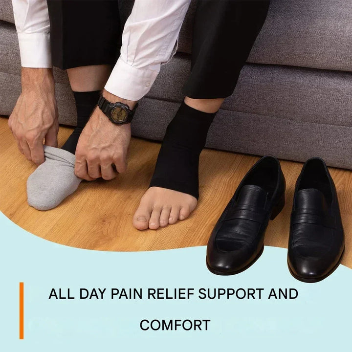 Active wear neuropathy relief compression ankle socks for men & women, enhancing foot support.
