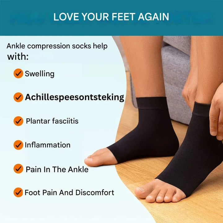Supportive unisex ankle socks for neuropathy. Compression design provides pain relief & nerve comfort.
