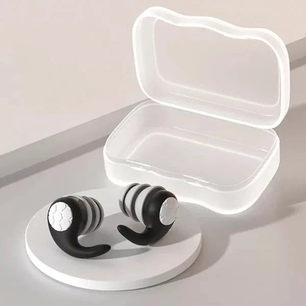 Reusable silicone earplugs: effective noise cancelling for sleeping, meditation, & quiet environment.