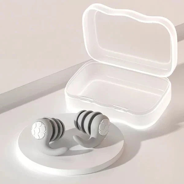 Travel-friendly noise cancelling silicone earplugs. Essential for quiet sleep, study, and peace on the go.