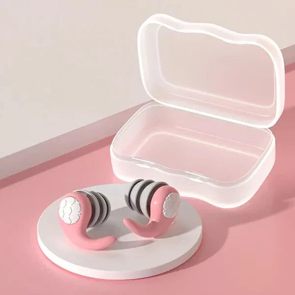 Premium sound blocking silicone earplugs for deep sleep, focus, and peaceful meditation. Unisex design.