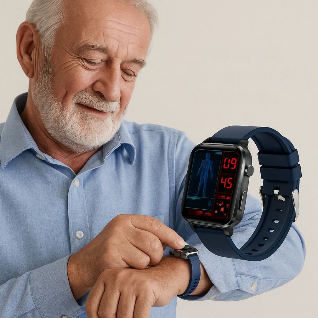 Non-invasive diabetes smartwatch for adults. Monitor glucose levels & blood sugar pain-free with this smart health tracker.