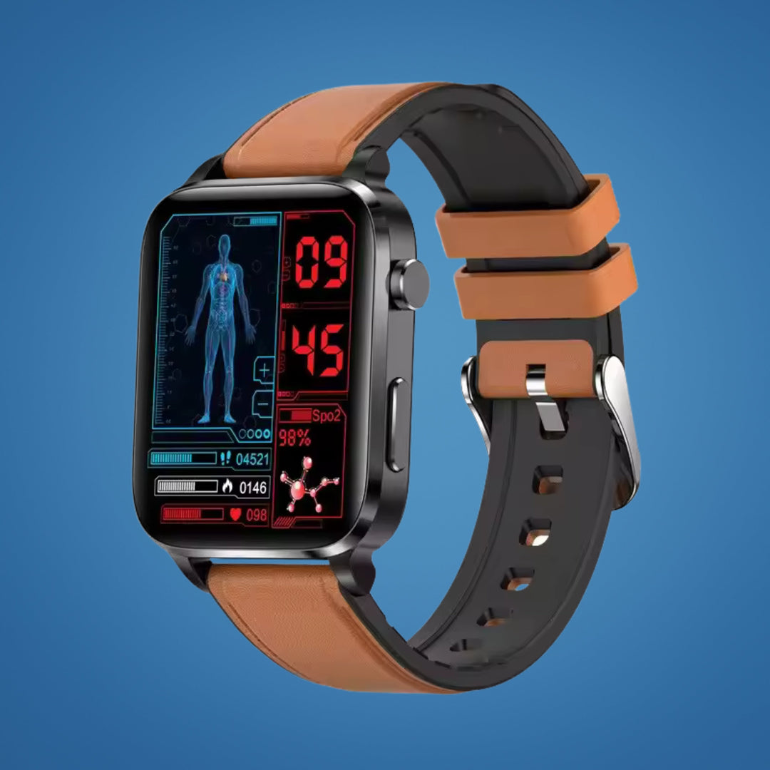 Monitor blood sugar pain-free with this non-invasive diabetes smartwatch. Essential health tracker for adults & glucose management.