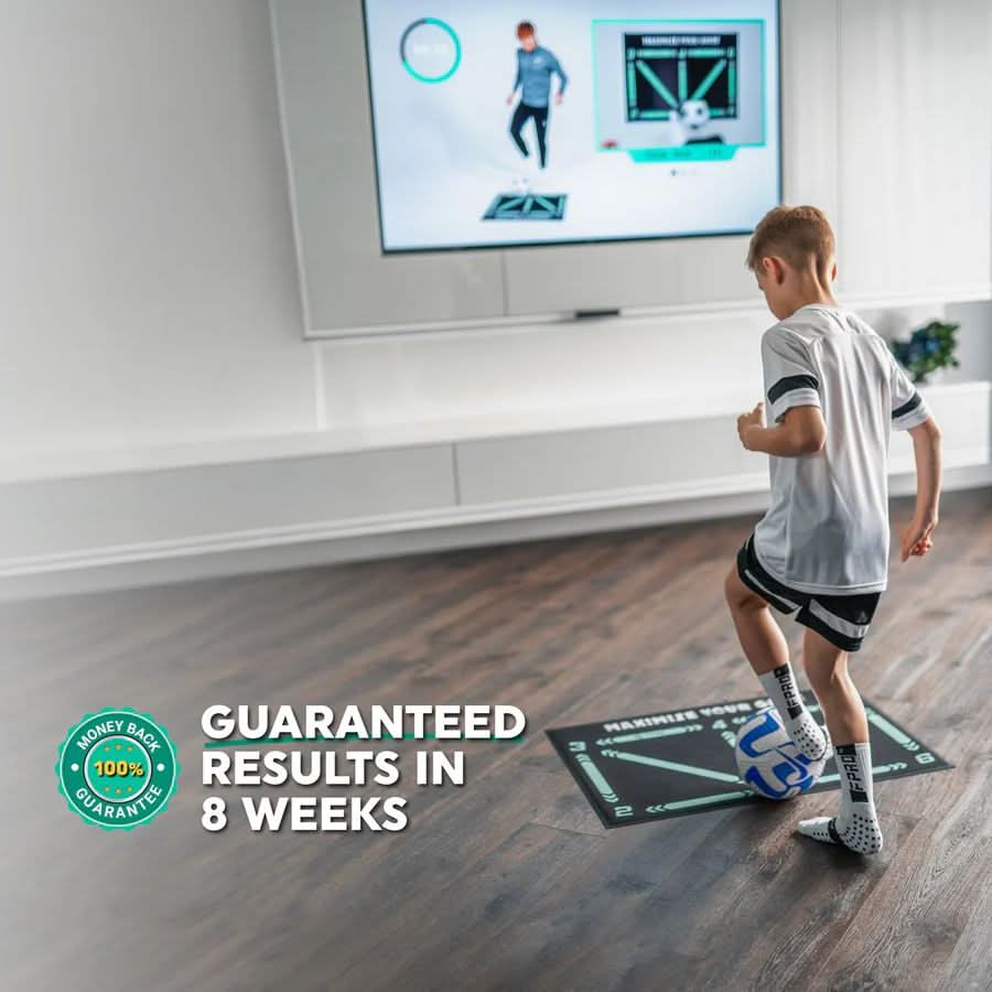 Indoor non-slip soccer training mat for youth & adult skill development and coordination.