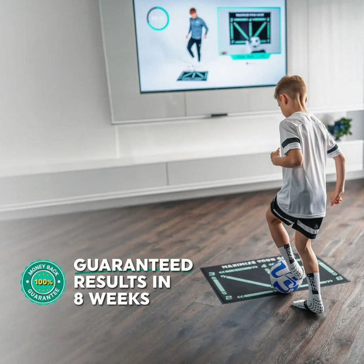 Indoor non-slip soccer training mat for youth & adult skill development and coordination.