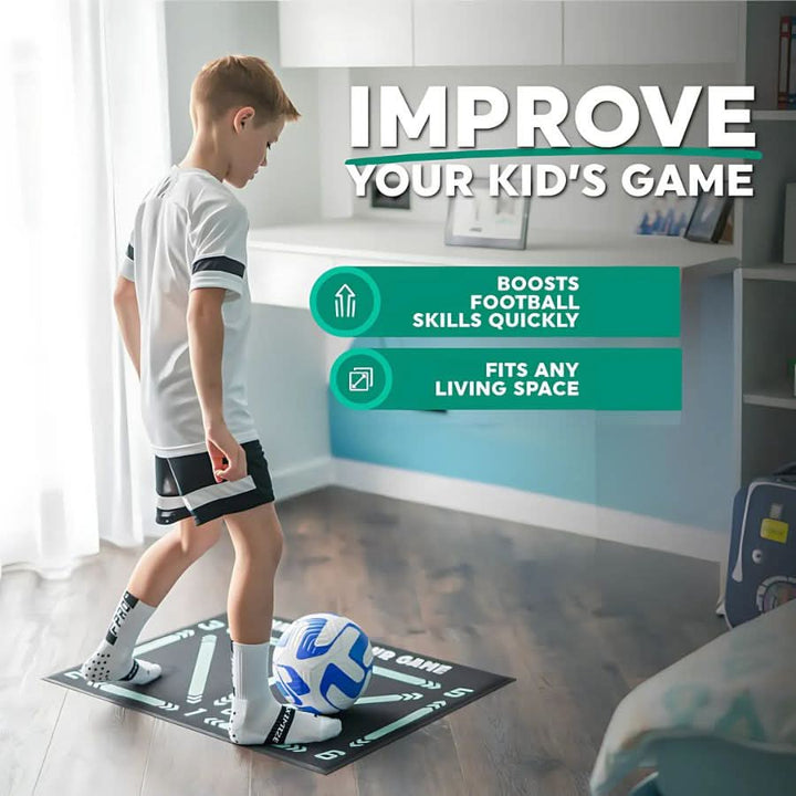 Fitness equipment: non-slip soccer training mat for athletic technique and skill building.