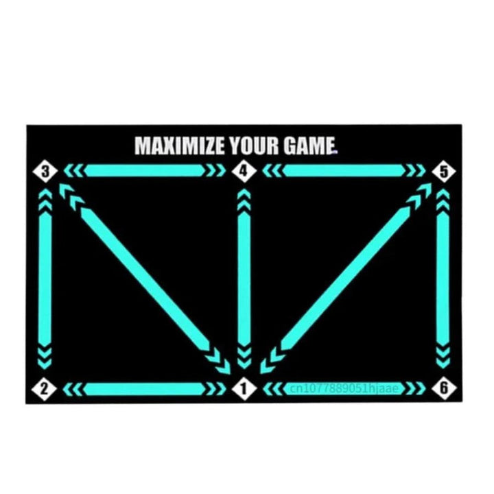 Home training non-slip mat for indoor soccer practice, focusing on ball control & technique.