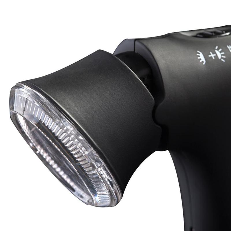 Ergonomic unisex walking poles, adjustable for all heights, featuring bright LED lights for safe night or early morning use.