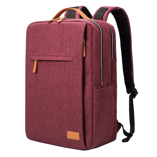Sleek unisex Nova backpack, durable and practical for professionals and students, featuring USB and laptop storage.