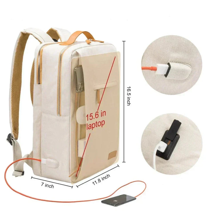 Tech-friendly Nova backpack, designed for laptops & gadgets, featuring a built-in USB charging port for on-the-go power.