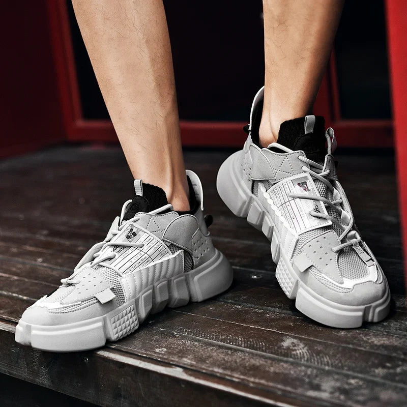 Close-up of NOVA running shoes, emphasizing comfortable fit & bold aesthetic for active wear.